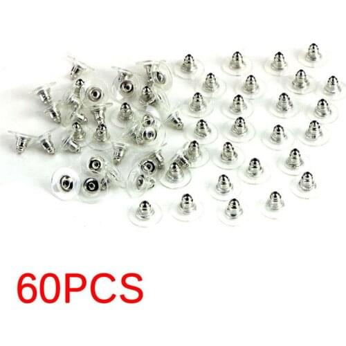 60pcs/lot DIY Jewelry Findings Accessories Rubber Earring Backs Stoppers Earnuts Stud Earring Stopper Back Plugs