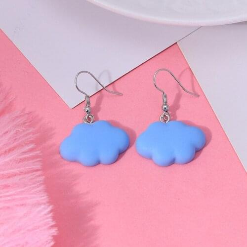 1Pair Fashion Cute White Pink Blue Cloud Stud Earrings Delicate Clouds For Women Girls Ear Jewelry Party Gifts Wholesale
