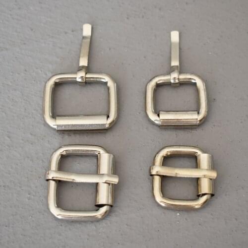 10 Pcs 15/20mm Metal Pin Buckle Slider Adjustment Buckle Slides Tri-glides Roller Handbag Strap Slider Adjuster Belt Buckles