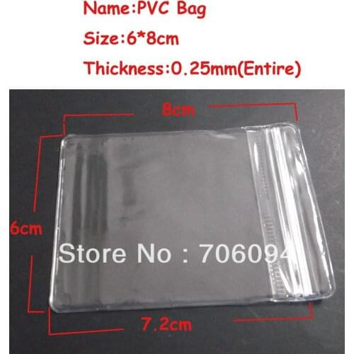 100PCS 6*8cm(2.36''x3.15'') PVC Transparent plastic bags,PVC Zipper Plastic bag,Jewerly/Gift sealing bag Thickness:0.25mm