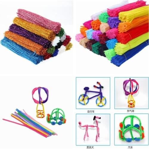 200pcs 30cm Chenille Stems Pipe Cleaners Kids Plush Educational Toy Colorful Pipe Cleaner Toys Handmade DIY Craft Supplies