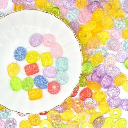 100pcs Crystal Candy Resin Patch, Geometric Candy Strawberry Donut Flat Back Cabochon DIY Embellishment Earring Accessories