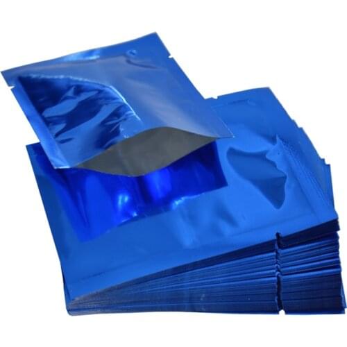 12*18cm Open Top Aluminum Foil Mylar Bag 100pcs/lot Tea Food Package Packaging Foil Pouch Mask Vacum Seal Pack Bag