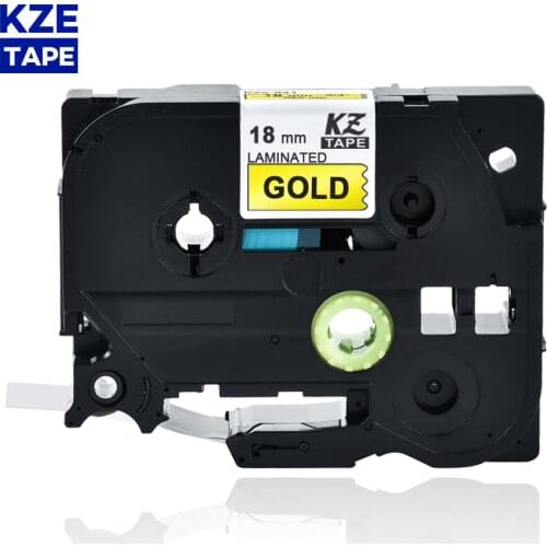 18mm Tze841 Black on Gold Laminated Label Tape Cassette Cartridge label ribbon tze tape Tze-841 tze 841 tze841 for P-touch PT