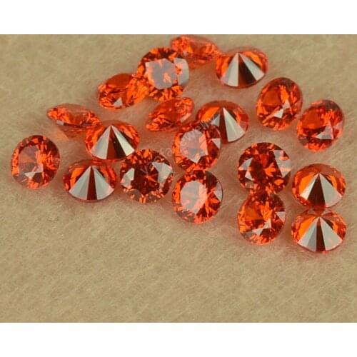 3~20mm AAAAA Zircon Light Orange Round Shape Cut Loose Synthetic Gems Cubic Zirconia Beads CZ Stone For Jewelry Accessories