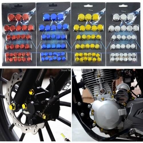 30pcs/set Chrome Plating Plasti Motorcycle Screw Nut Cover Cap Nut Bolt Decoration For Yamaha Kawasaki Honda