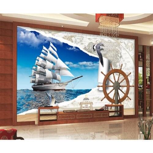 Customize size High Quickly HD mural 3d wallpaper wall paper seiling sea mew europe papel de parede photo wallpaper