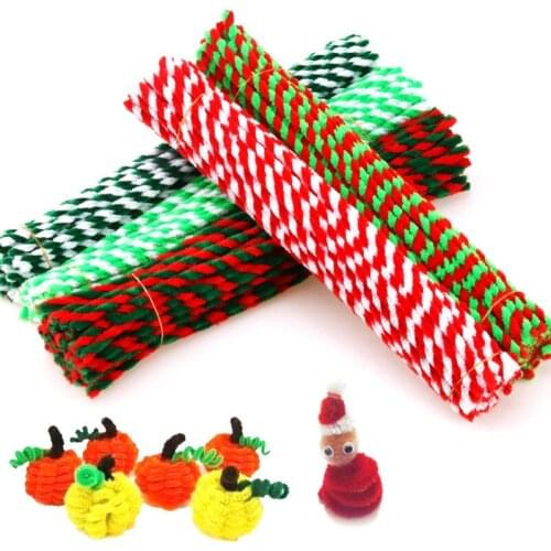 50pcs/lot 30cm Handmade Chenille Stems Pipe Cleaners DIY Craft Material for Kids Creativity Educational Toys Children Gift