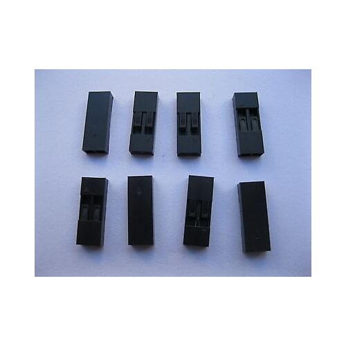 50 pcs Jumper Wire 2 Pin Female Housing Connector Pitch 2.54mm Black Color