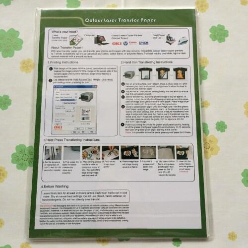 80 pieces/lot) A4 size dark color laser heat tranfer paper
