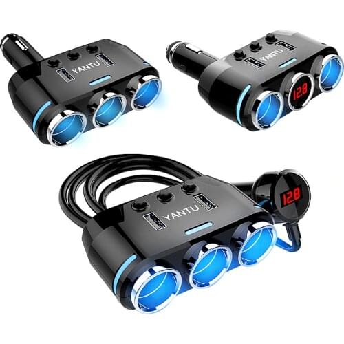 Car Cigarette Lighter Socket Splitter Plug Dual USB Charger Adapter 1A 2.1A Power Adapter 12V-24V For iPad Smartphone DVR GPS