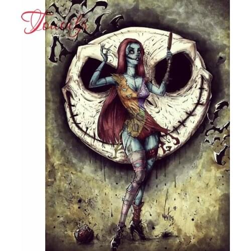 TOUOILP 100% Full 5D Diy Daimond Painting Halloween woman Diamond Painting Round Rhinestones Diamant Painting Embroidery Scenery