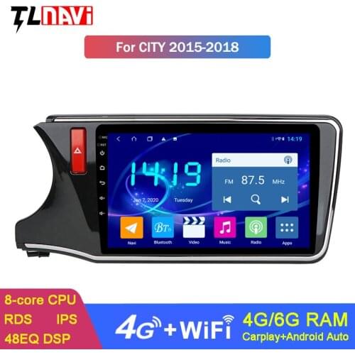 Android 10 IPS 6G+128G Car GPS Navigation For Honda City Greiz Gienia 2015-2018 Support Stereo Audio Radio Video Bluetooth