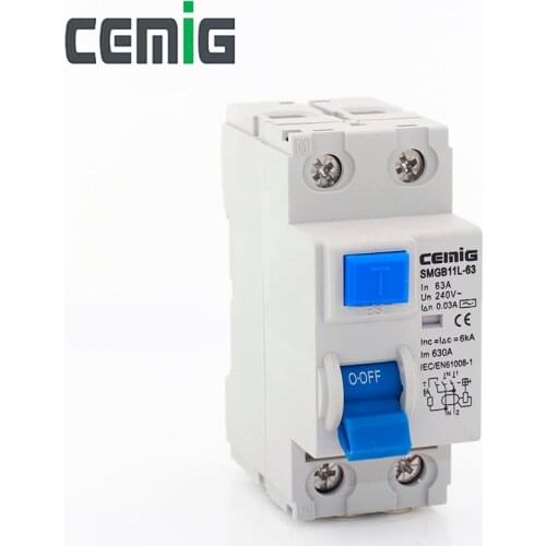 Cemig RCCB AC 240V 30mA RCD Residual Current Circuit Breaker 2P 63A MCB SMGB11L-63