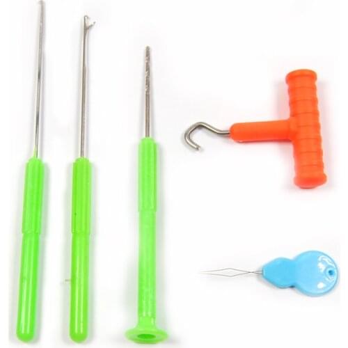 Free delivery Knot Puller Harpoon Needle Latch and Needle Drill Set Threading Device Baiting Tools Carp Terminal Tackle