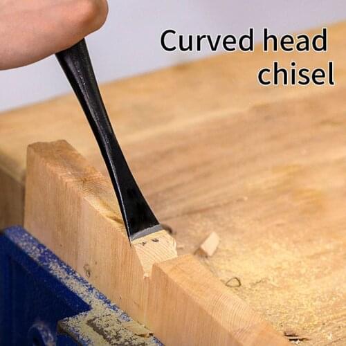 Woodworking Curved Head Chisel High Carbin Steel HIgh Hardness Durable Carving Tool Manual Scraping Flat Head Round Head Chisel