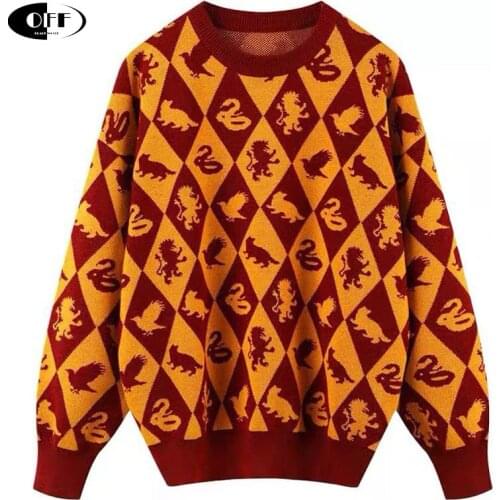 Designer Cartoon Animals Woman Men Sweaters Autumn Vintage Long Sleeve Loose Pullovers Knitted Casual Preppy Style Tops Clothes