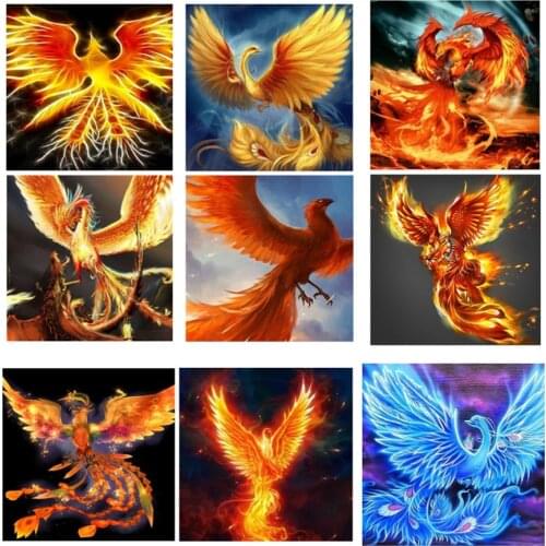 Fire Phoenix 5D Diamond Painting animal Full Square Diamond Embroidery Divine Bird Pictures Diamond Mosaic needlework home decor