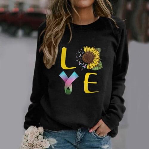 Hoodies Love Breast Day Womens Casual O Neck Long Sleeve Printed Sweatshirt Top Kawaii Cute Oversize Womens Sweatshirt Худи