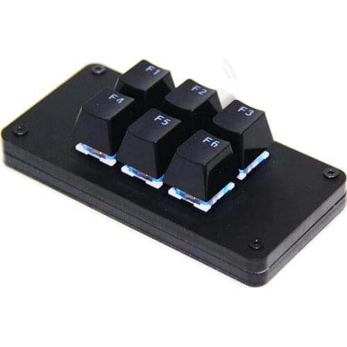 6 Keys Gaming Keyboard Mechanical Outemu Gateron KaiH Switch Mini RGB LED Backlit USB C Cable for Windows / MAC Macro Keypad