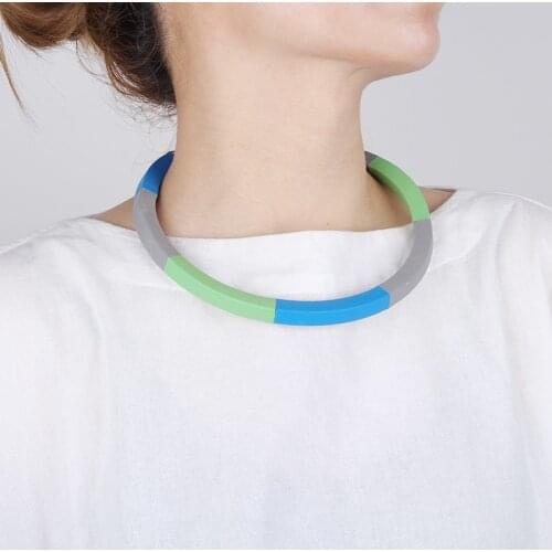YD&YDBZ Colorful Flat Rubber Choker Necklaces For Ladies Vintage Statement Necklace Handmade Design Jewelry Wholesale Chains