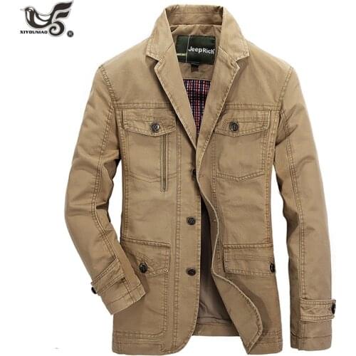 New Casual Denim Jacket Men 100% Cotton Business Coat Male Brand Clothing Stylish Autumn winter Suit Blazer Jean Jacket Man