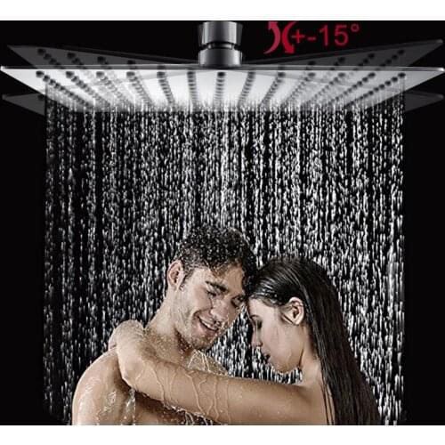 Stainless Steel Ultrathin Shower Head 16" Rainfall Shower Faucet Head Chrome Bathroom Large Flow Showerhead Faucet Accessory