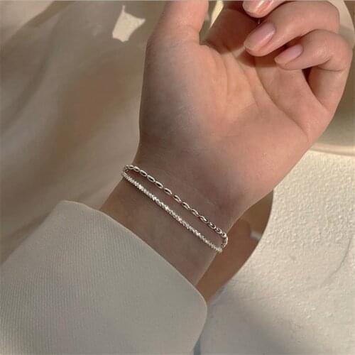 New Arrival Silver Plated Bracelets Jewelry For Women Charms Double Layer Bangle Girls Gypsophila Chain Accessories On Wrist