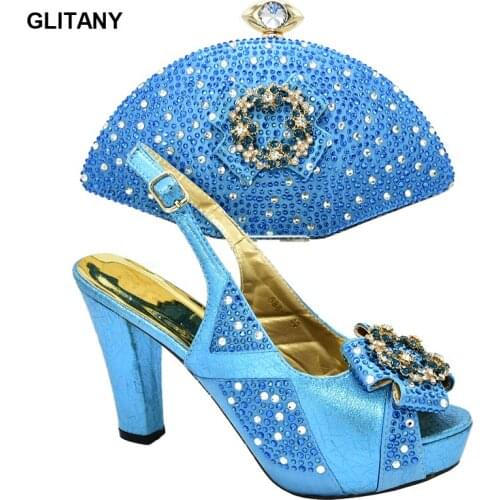 New Nigerian Shoes and Matching Bags Designer Shoes Women Luxury 2019 Buckle Strap Italian Ladies Shoes and Bags To Match Set