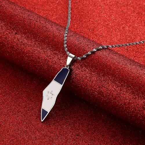Israel Map Pendant Necklaces Chain Gold Color Jewelry For Women Men Map of Israel