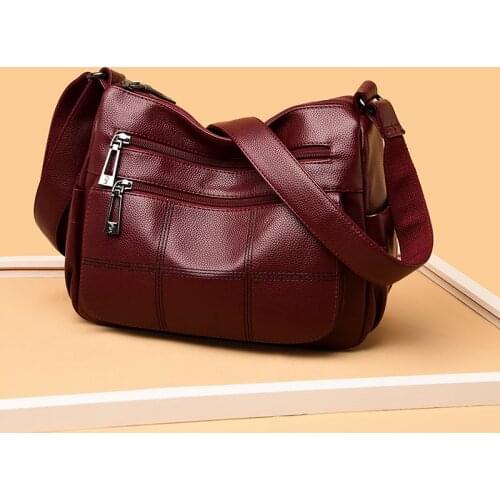 Casual Women Shoulder Bag Luxury Designer Pu Leather Handbag Big Soft Crossbody Bag Hit Female Elegant Solid Color Messenger Bag