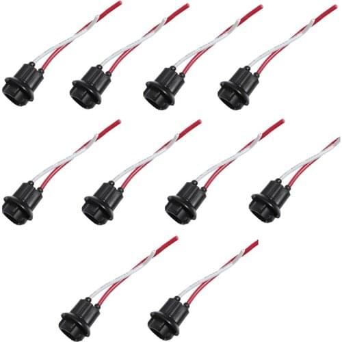 Promotion! 10x T10 W5W 168 194 Lamp holder Socket glass base lamp Socket DIY, Black