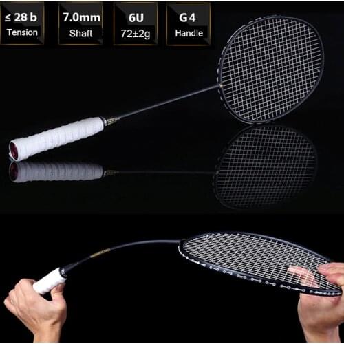 Ultralight 6U 72g Strung Professional Badminton Racket With Bag String Full Carbon Racquet 22-28 LBS Z Speed Force
