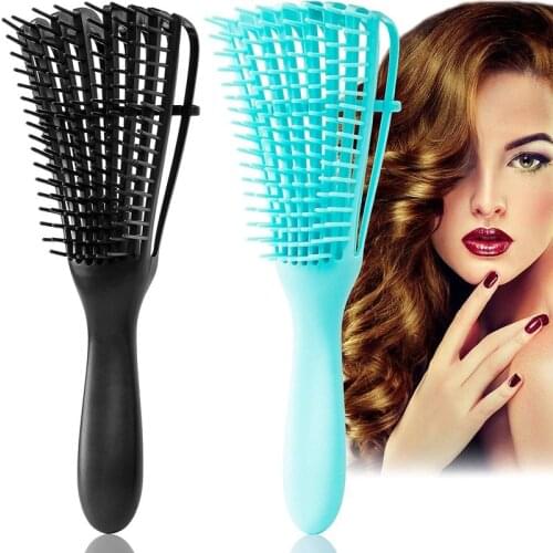 Detangling Scalp Massage Comb Curler Hair Brush Afro America African Hair Textured 2a To 4c Hairbrush Anti-Tie Knot Octopus Comb