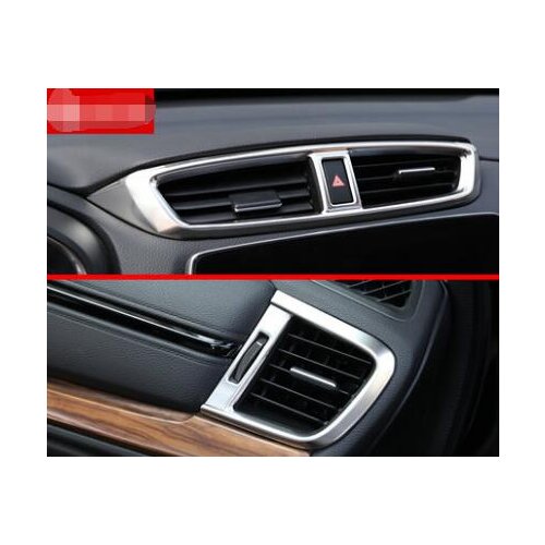 Luxurious ABS Chrome The left and right vents are decorated in the middle of the vents For Honda CRV 2017