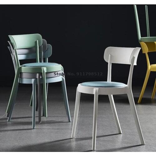 Nordic minimalist ins plastic chair modern creative home restaurant dining chair net red casual makeup backrest stool