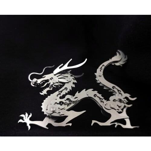 Steel Warcraft Chinese dragon 3D Metal Puzzle The Model DIY Cut Assemble Jigsaw Toy Desktop Decoration Gift For Adult kids