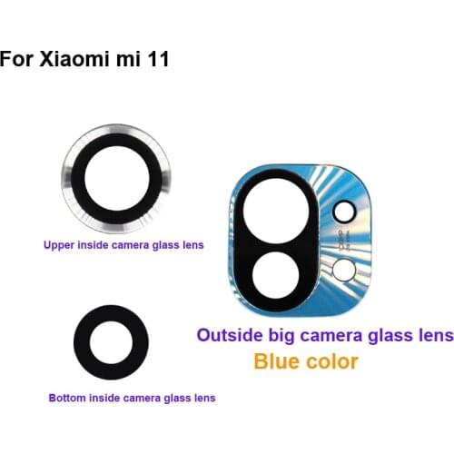 For Xiaomi mi 11 Rear Back Camera Glass Lens +Camera Cover Circle Housing Parts Replacement test good For Xiao mi 11 Mi11