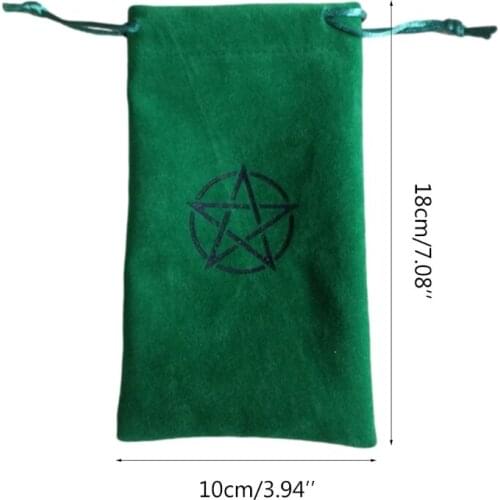 Tarots Storage Bag Pentagrams Velvet Bag Witch Altar Divination Board Game Cards Bag Drawstring Package Dropship