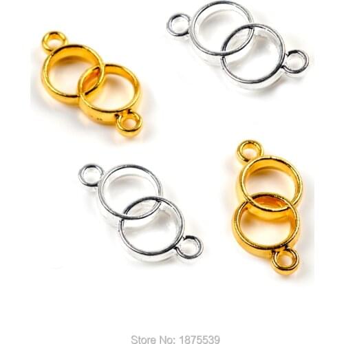 Wedding Rosary Connector Two Circles Alloy Silver Gold Color Accessory
