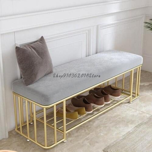 Change Shoes Stool At The Door Of Household Shoe Rack Sofa Stool Clothing Shoe Store Bench Light Luxury Northern Europe Porch