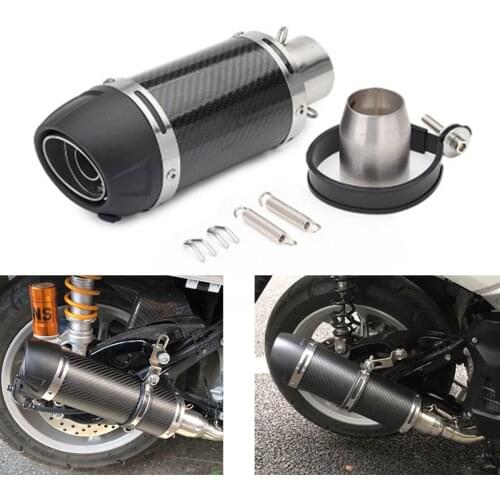 Carbon Fiber Black 51mm Universal Motorcycle Exhaust Systems Removable DB Killer Silencer Rear Muffler End Pipe