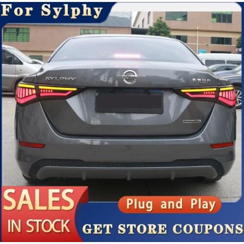 For Nissan Sylphy Tail Lights 2019 2020 2021 New Sentra LED Tail Lamp DRL of the daytime running lights turn signals