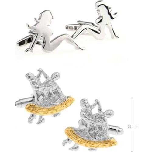10pairs/lot Figure Sexy Dancing Girl Cufflinks Dancer Couple Dance Cuff Links Mens Jewelry Accessory Wholesale