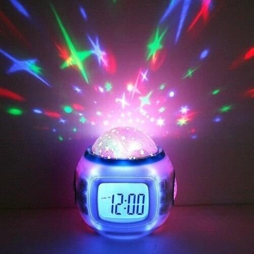 Grainy Projector Star Projection Thermometer Alarm Digital Desk Clock Night Light Galaxy starry sky bedroom bedside lamp