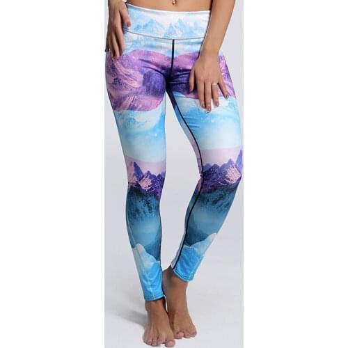 2018 New Design Women Fitness Leggings Fashion Scenery 3D Printed Blue Leggins 3XL Ladies Sporting Workout Jeggings Mujer Pants