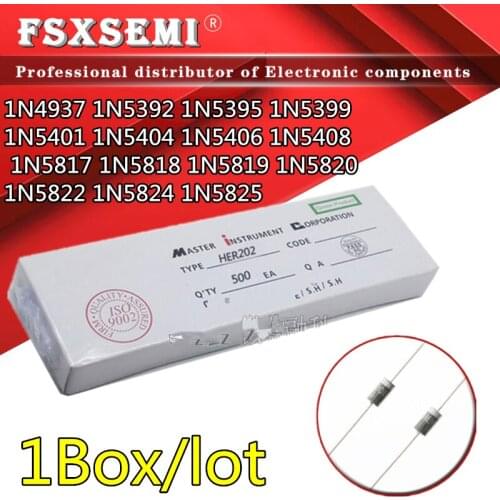 1Box 1N4937 1N5392 1N5395 1N5399 1N5401 1N5404 1N5406 1N5408 1N5817 1N5818 1N5819 1N5820 1N5822 1N5824 1N5825 Rectifier Diode