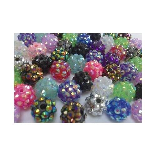 10mm ball pave mixed Resin Beads Basketball Wives DIY Finding jewelry bracelet necklace dgf3 earrings finding gift crystal