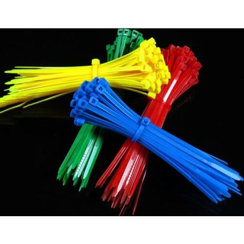 100pcs 3*100mm Reusable Colorful Standard Self-locking Plastic Nylon Cable Ties Wire Zip Tie