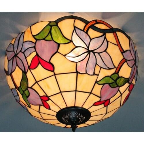 12inch Tiffany European pastoral rose wedding ceiling lighting warm bedroom entry garden light
